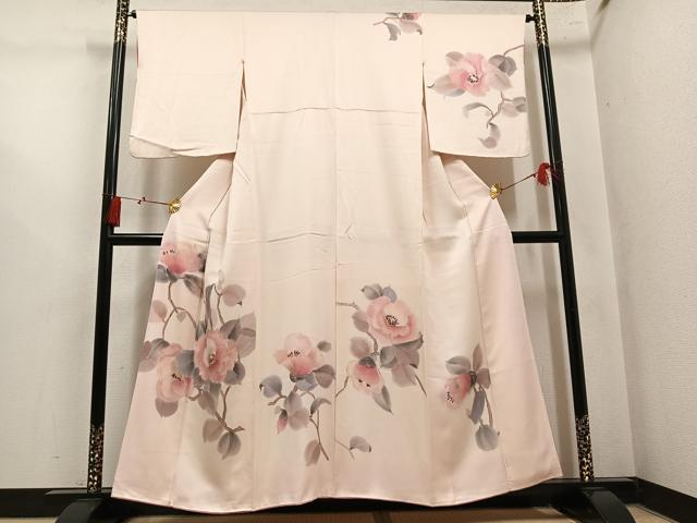 平和屋着物●訪問着　手描き　枝花文　暈し染め　正絹　逸品　AABM3300ph