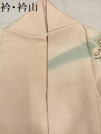 平和屋着物●訪問着　駒刺繍　草花文　暈し染め　金彩　正絹　逸品　AABM3302ph