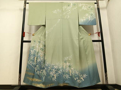 平和屋着物●訪問着　螺鈿　草木文　暈し染め　金彩　正絹　逸品　AABM3305ph