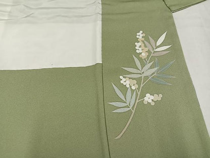 平和屋着物●訪問着　螺鈿　草木文　暈し染め　金彩　正絹　逸品　AABM3305ph