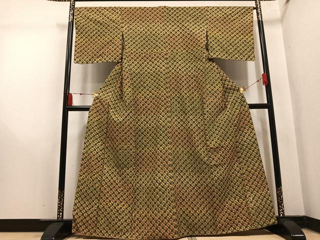 平和屋着物●上質な紬　蜘蛛絞り　正絹　逸品　AABM3309ph