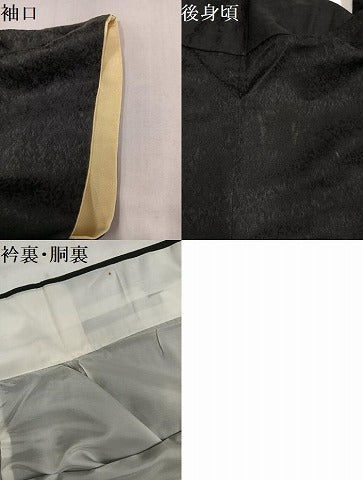 平和屋着物●豪華振袖　夜桜雪輪文　暈し染め　黒地　金彩　やまと誂製　正絹　逸品　AABM3316ph