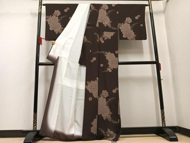 平和屋着物●上質な小紋　舞花文　正絹　逸品　AABM3319ph