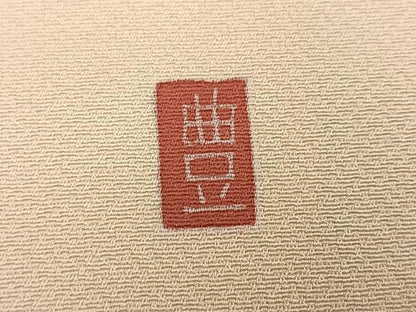 平和屋着物●訪問着　友禅　作家物　草花文　正絹　逸品　AABM3321ph
