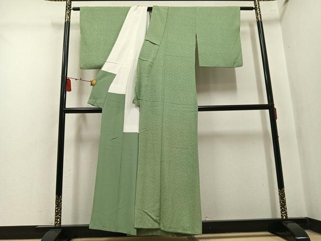平和屋着物●日本工芸会正会員　中儀延　加賀小紋　江戸小紋　菊尽くし　正絹　逸品　AABM3323ph