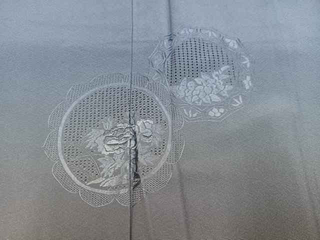 平和屋着物●中国三大刺繍　スワトウ刺繍　汕頭刺繍　総刺繍　訪問着　草花文　暈し染め　正絹　逸品　AABM3326ph