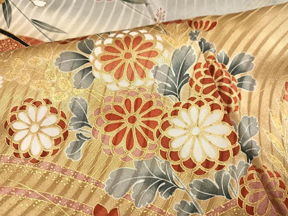 平和屋着物●豪華振袖　駒刺繍　御所車花文　暈し染め　金彩　正絹　逸品　AABM3331ph