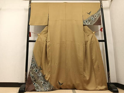 平和屋着物●染色作家　斉藤三才　訪問着　三才鳥　正絹　逸品　AABM3336ph