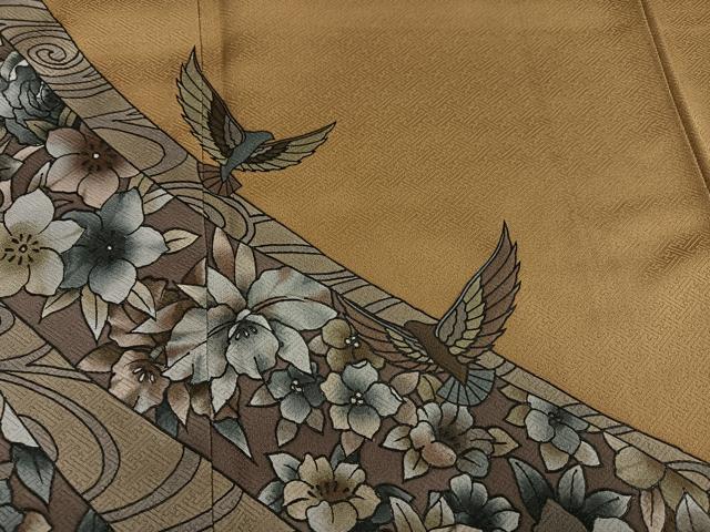 平和屋着物●染色作家　斉藤三才　訪問着　三才鳥　正絹　逸品　AABM3336ph