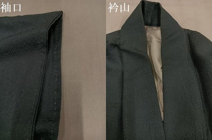 平和屋着物●上質な色無地　幾何学地紋　灰色　正絹　逸品　AABM3341ph