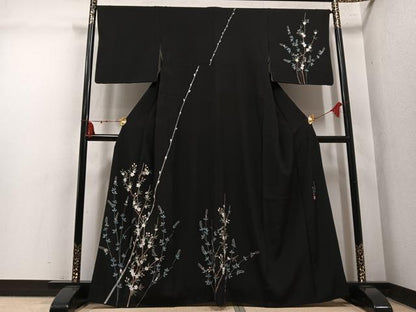 平和屋着物●訪問着　江戸友禅染　高橋　枝花文　さが美扱い　正絹　逸品　AABM3343ph