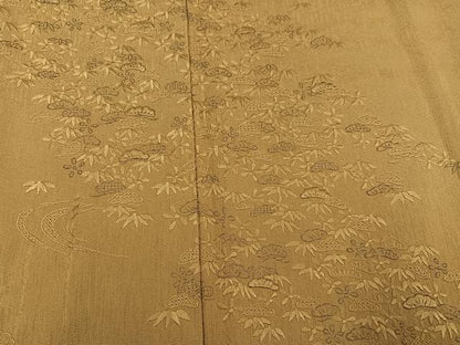 平和屋着物●中国三大刺繍　スワトウ刺繍　汕頭刺繍　総刺繍　訪問着　笠松文　銀糸　正絹　逸品　AABM3348ph