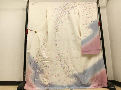 平和屋着物●豪華振袖　桜　暈し染め　正絹　逸品　AABM3349ph
