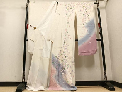 平和屋着物●豪華振袖　桜　暈し染め　正絹　逸品　AABM3349ph