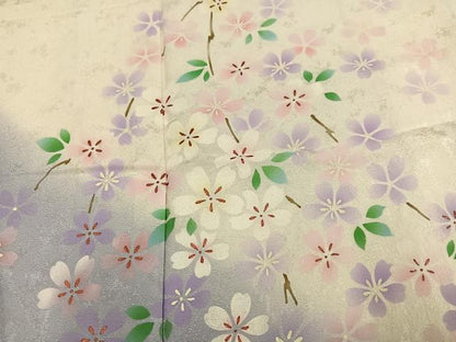 平和屋着物●豪華振袖　桜　暈し染め　正絹　逸品　AABM3349ph