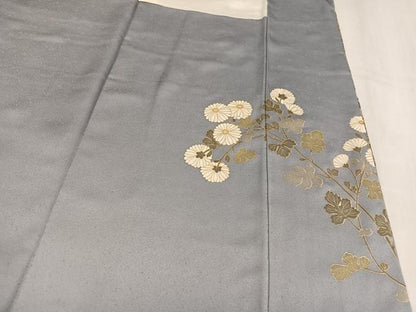 平和屋着物●訪問着　駒刺繍　枝花文　金彩　正絹　逸品　AABM3350ph