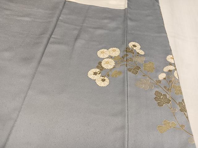 平和屋着物●訪問着　駒刺繍　枝花文　金彩　正絹　逸品　AABM3350ph