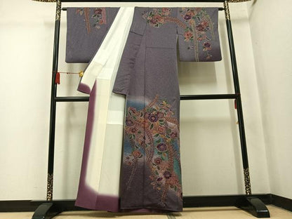 平和屋着物●訪問着　辻が花　絞り　暈し染め　正絹　逸品　AABM3359ph