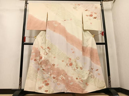平和屋着物●訪問着　花筏文　暈し染め　金彩　正絹　逸品　AABM3360ph