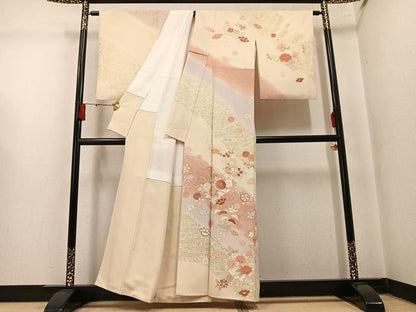 平和屋着物●訪問着　花筏文　暈し染め　金彩　正絹　逸品　AABM3360ph