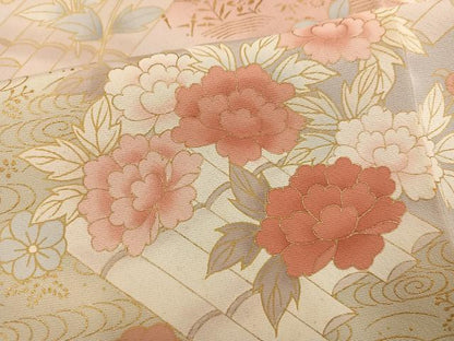 平和屋着物●訪問着　花筏文　暈し染め　金彩　正絹　逸品　AABM3360ph