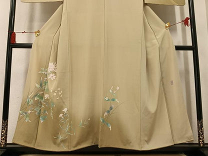 平和屋着物●訪問着　友禅　作家物　枝花文　暈し染め　正絹　逸品　AABM3363ph