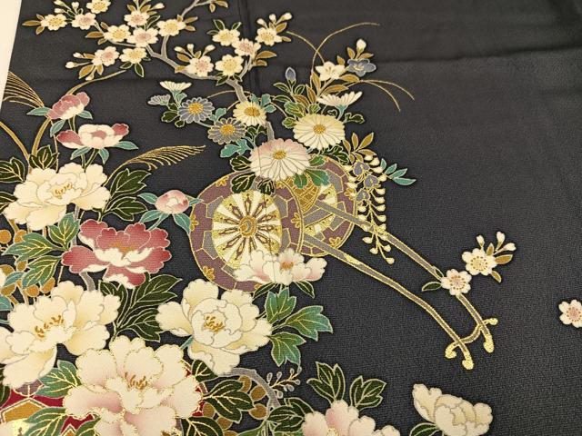 平和屋着物●豪華振袖　花車　金彩　鈴乃屋扱い　正絹　逸品　AABM3365ph