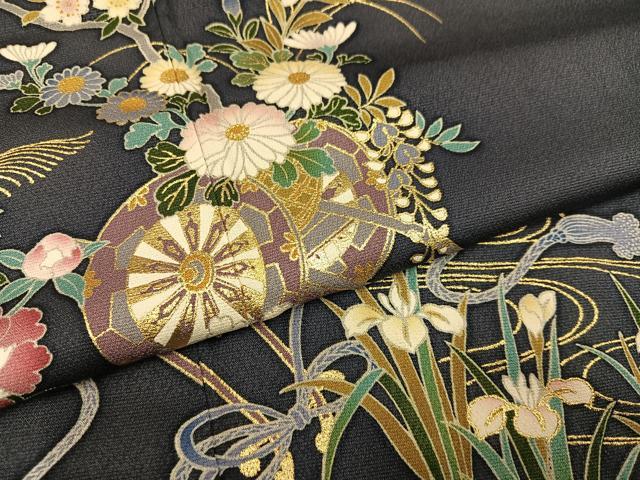 平和屋着物●豪華振袖　花車　金彩　鈴乃屋扱い　正絹　逸品　AABM3365ph