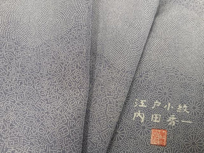 平和屋着物●江戸小紋　内田秀一　寄せ小紋柄　正絹　逸品　AABM3366ph
