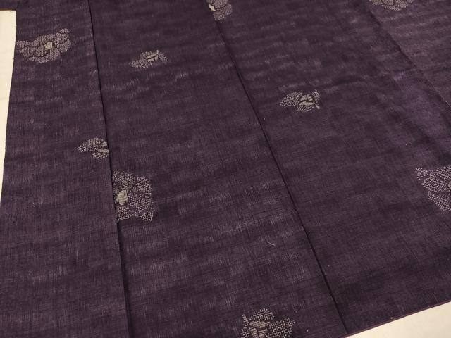 平和屋着物●本場結城紬　重要無形文化財　80亀甲　飛び亀甲　舞花文　正絹　逸品　AABM3372ph