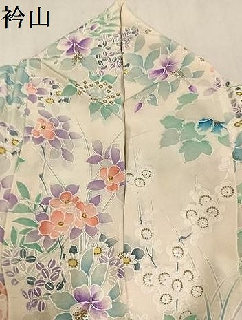 平和屋着物●豪華振袖　駒刺繍　草花文　金彩　正絹　逸品　AABM3373ph