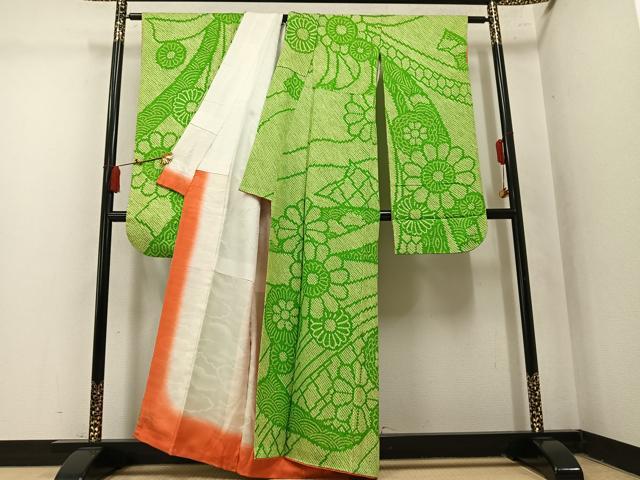 平和屋着物●豪華振袖　総絞り　花尽くし　正絹　逸品　AABM3374ph