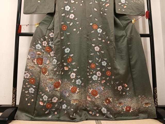 平和屋着物●訪問着　辻が花　絞り　正絹　逸品　AABM3382ph