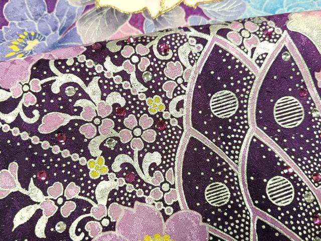 平和屋着物●豪華振袖　刺繍　舞花文　暈し染め　銀彩　銀通し地　ロング丈　正絹　逸品　AABM3393ph