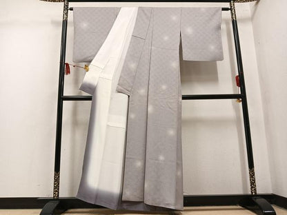 平和屋着物●上質な小紋　霞文　ほたる暈し　正絹　逸品　AABM3397ph