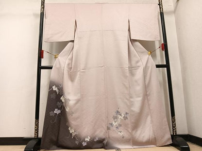 平和屋着物●訪問着　葡萄蔦の葉文　暈し染め　金彩　鈴乃屋扱い　正絹　逸品　AABM3398ph