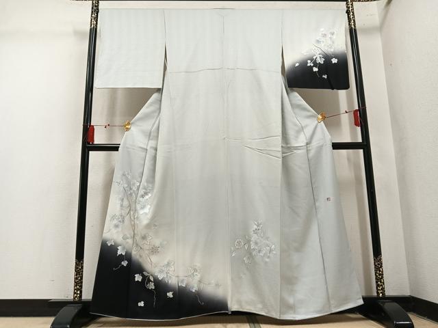 平和屋着物●中村弘三郎　訪問着　更紗文　暈し染め　銀彩　正絹　逸品　AABM3399ph