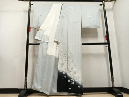 平和屋着物●中村弘三郎　訪問着　更紗文　暈し染め　銀彩　正絹　逸品　AABM3399ph