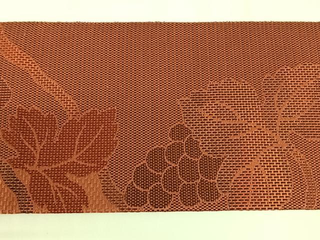 平和屋着物◎本場筑前博多織　八寸名古屋帯　葡萄唐草文　正絹　逸品　AABM3401dk