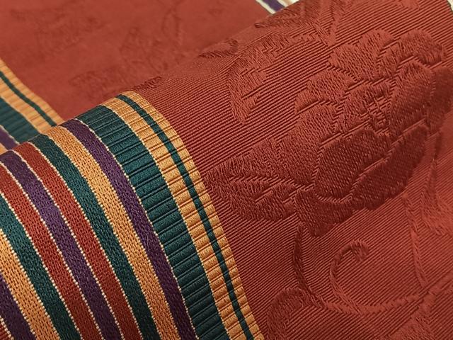 平和屋着物◎本場筑前博多織　半幅帯　花間道　正絹　逸品　AABM3404dk