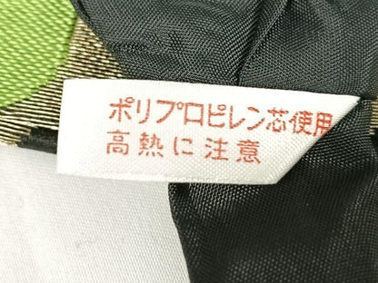 平和屋着物◎つけ帯　唐草文　黒地　金糸　正絹　逸品　AABM3406dk