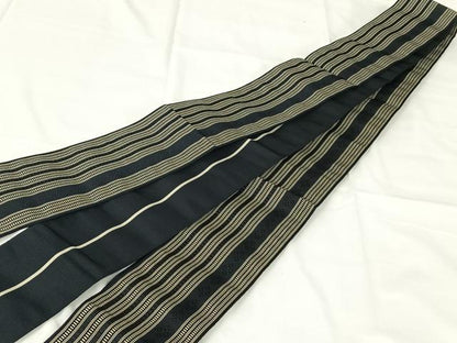 平和屋着物◎男性　本場筑前博多織　角帯　間道　正絹　逸品　AABM3408dk