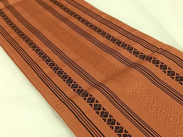 平和屋着物◎本場筑前博多織　半幅帯　献上　正絹　逸品　AABM3418dk