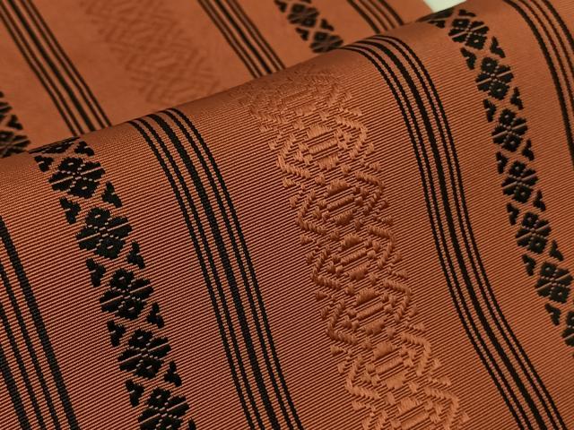 平和屋着物◎本場筑前博多織　半幅帯　献上　正絹　逸品　AABM3418dk