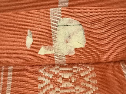 平和屋着物◎本場筑前博多織　半幅帯　献上　正絹　逸品　AABM3419dk