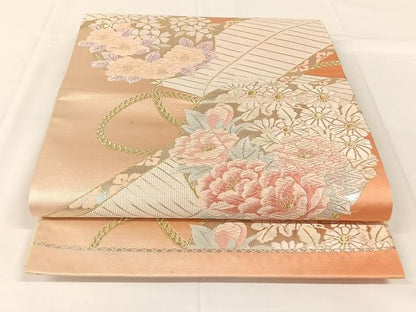 平和屋着物◎六通柄袋帯　唐織　花丸文　金銀糸　正絹　逸品　AABM3438dk