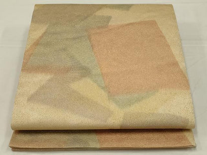 平和屋着物◎砂子綴れ　全通柄袋帯　色紙重ね文　金糸　正絹　逸品　AABM3457ou