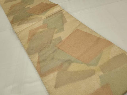 平和屋着物◎砂子綴れ　全通柄袋帯　色紙重ね文　金糸　正絹　逸品　AABM3457ou
