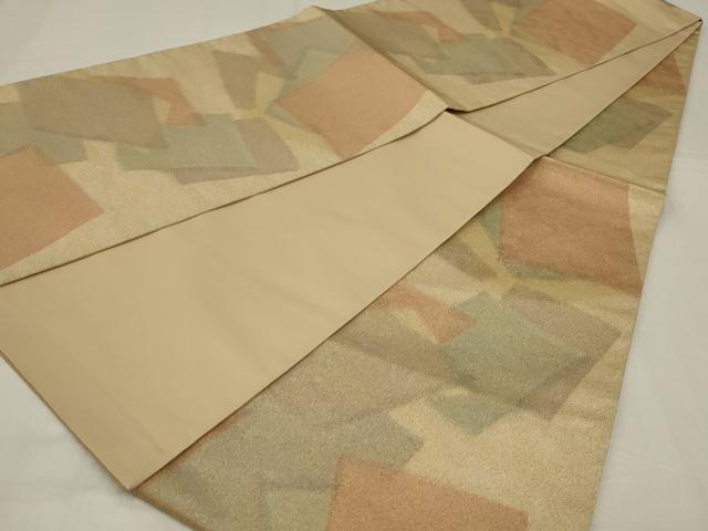 平和屋着物◎砂子綴れ　全通柄袋帯　色紙重ね文　金糸　正絹　逸品　AABM3457ou