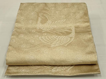 平和屋着物◎佐賀つづれ織　両面　六通柄袋帯　吉祥花文　銀糸　正絹　逸品　未使用　AABM3466ou